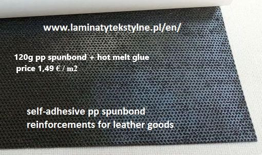 Non Woven Adhesive Fabric, adhesive pp spunbond, reinforcing materials, reinforcement for leather goods, leather reinforcement, nonwoven adhesive fabric